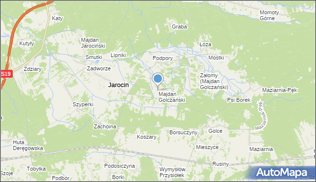 mapa Majdan Golczański, Majdan Golczański na mapie Targeo